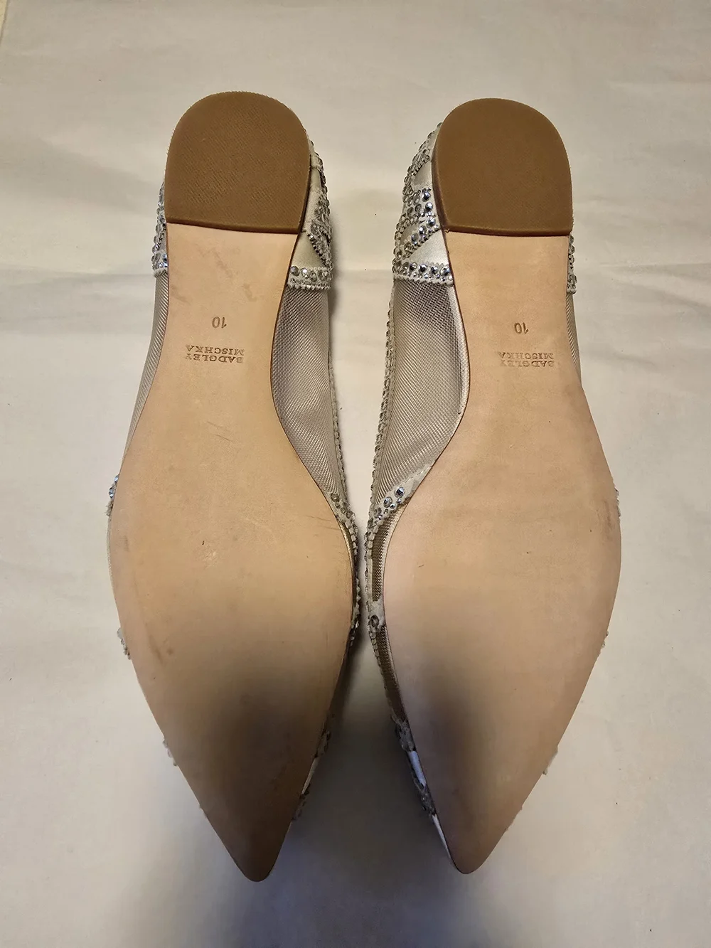 Badgley Mischka Champagne Crystal-Trim Ballet Flats - Picture 7 of 7